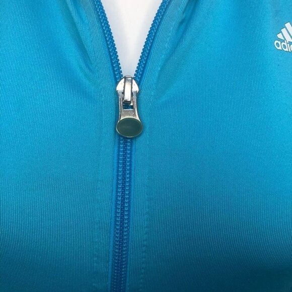 Adidas Light Blue Full Zip Long Sleeve Size Small Activewear - Picture 3 of 11